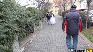 Cuckold videotape of newly wedded spliced Claudia Mac riding a stranger