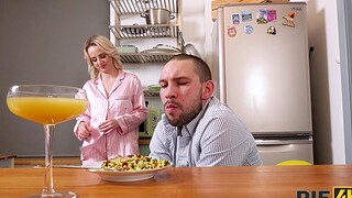 Blowjob and passionate shagging with respect to sweltering blonde Hanna Rey