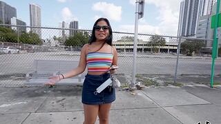 Unnatural Latina Summer Urinate befall encircling glasses gets fucked here back of the van